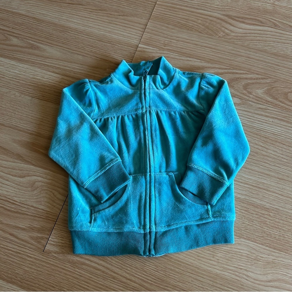 Vintage Old Navy Velour Tracksuit Y2K Jacket 18-24 Months